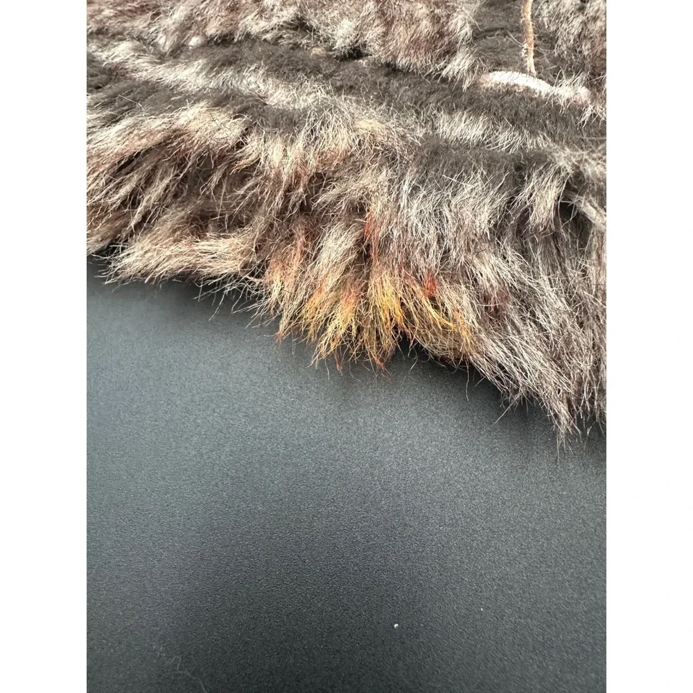 First Impressions Baby Vest Girls Faux Fur Suede Hearts Brown Beige 18‎ Months